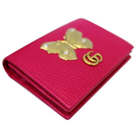 gucci butterfly card holder pink|Gucci Butterfly Wallet/Card Case .